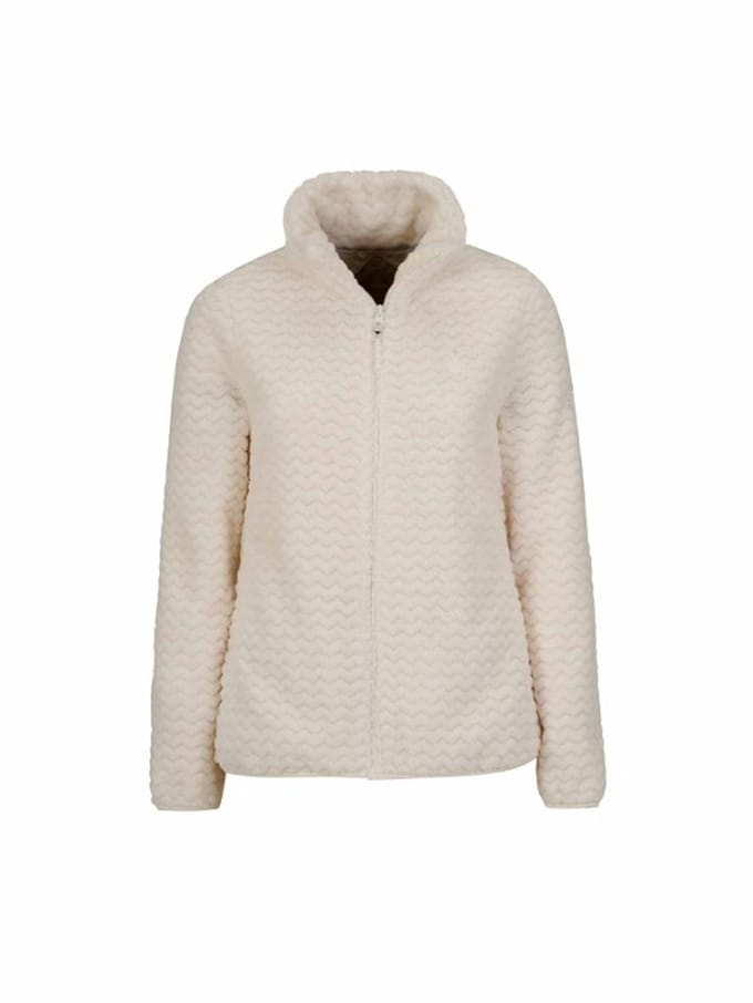 BJØRNSON Tindra Zigzag Fleece Vest - Dames - Ademend - Maat 40 - Off-White