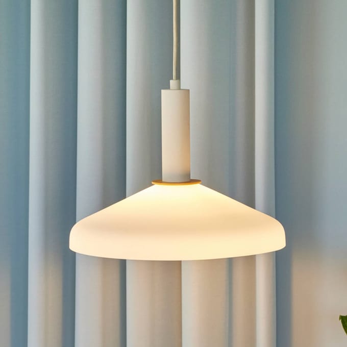 Hübsch Apollo hanglamp, zandkleurig, oranje, ijzer, glas