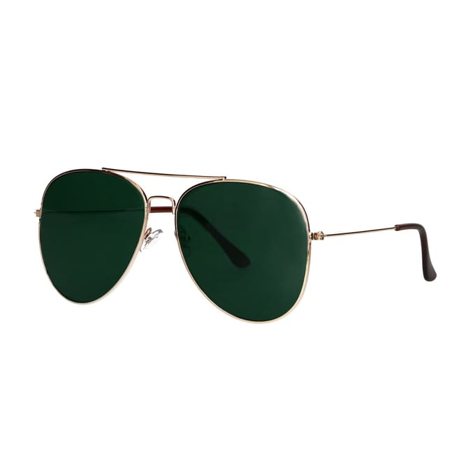 Zonnebril Piloot Goud Groen Glas