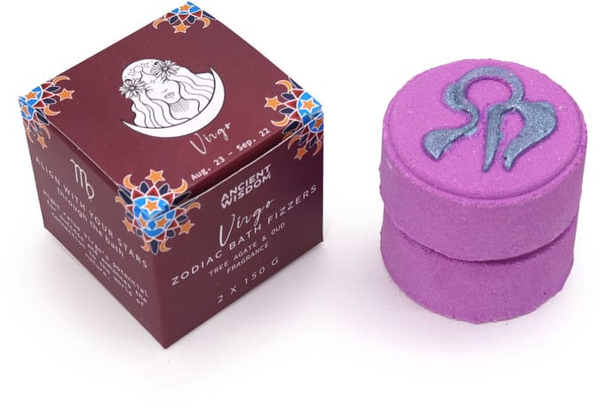 Set Zodiac Badbruisballen met Horoscoop - Maagd
