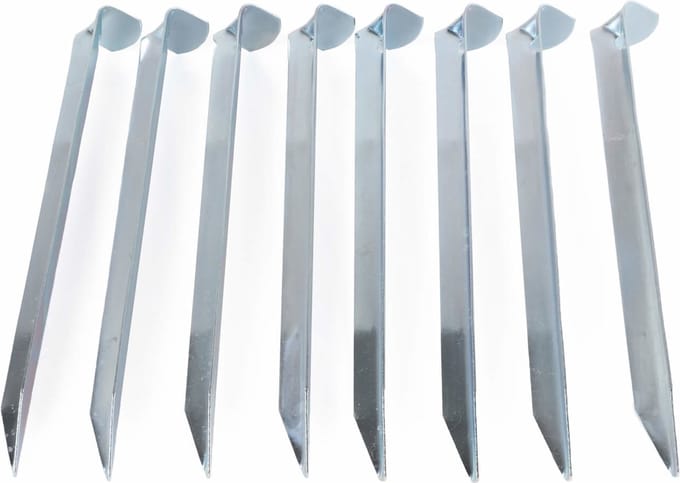 Benson Grondpen/tentharing - 8x - zilver - staal - 17 cm - Rotspen - Spijkerharing