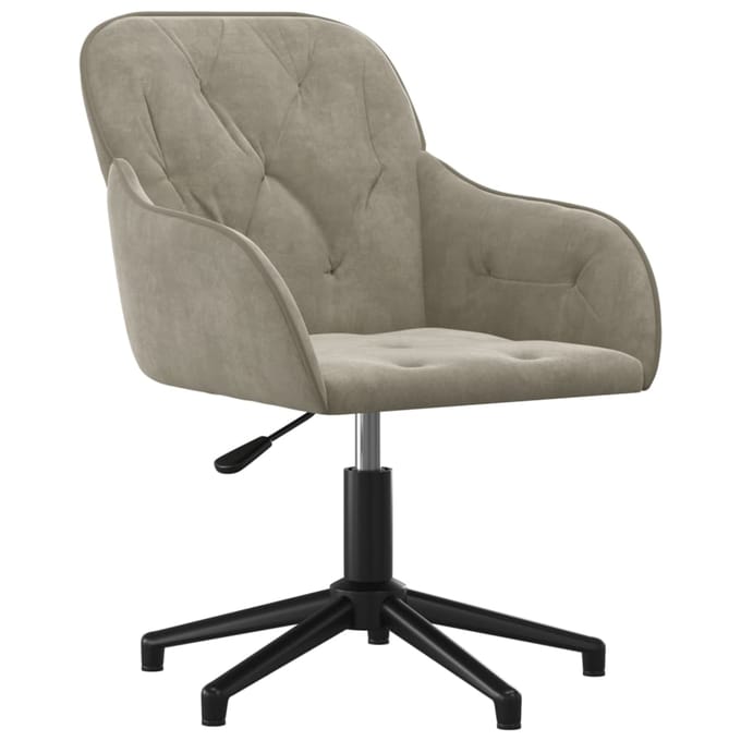 vidaXL - Eetkamerstoelen - draaibaar - 2 - st - fluweel - lichtgrijs