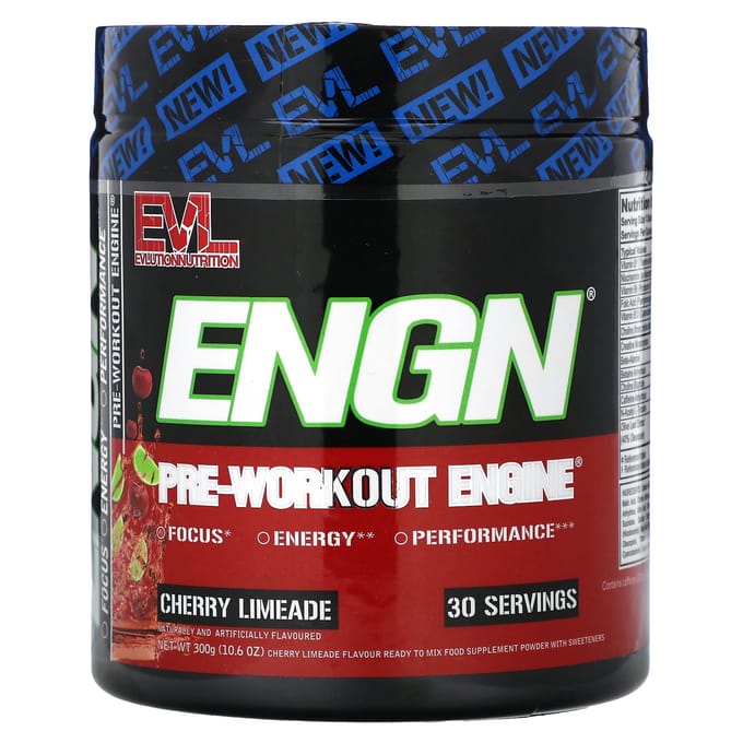 EVLution Nutrition, ENG, Complément Pré-Entraînement, Limonade Cerise, 10,6 oz (300 grammes)