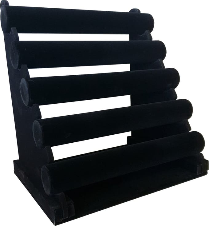 Ilènne - Sieradenhouder - Armbanden & horloge houder display - 5 rollen - Zwart - Velours