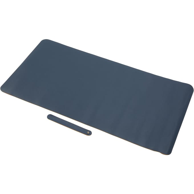 Dubbelzijdige Tafelmat Multifunctioneel Waterdicht Leer Schrijfbureau Muispad(Blauw Geel ) gray