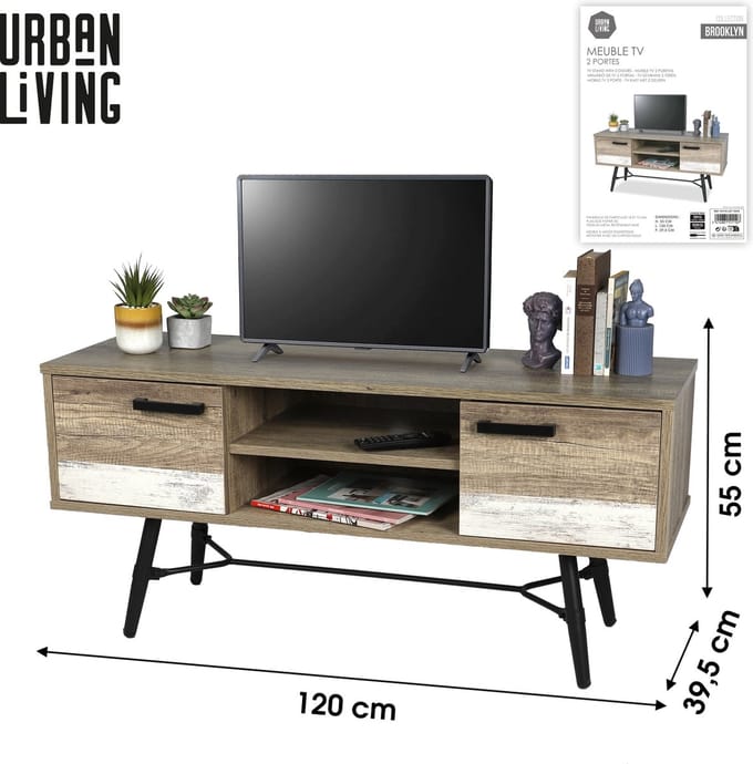 "BROOKLYN" TV-meubel 120x39,5xH55 cm