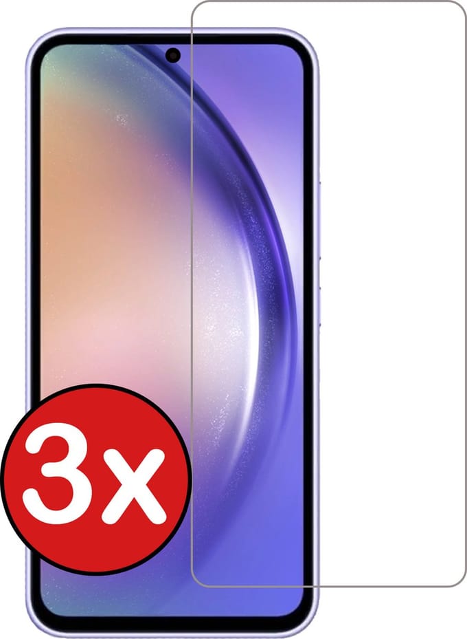 Screenprotector - 3 Stuks - Geschikt voor Samsung Galaxy A54 - Extra Sterk - Beschermglas - Gehard Glas - Tempered Glass - Screen Protector