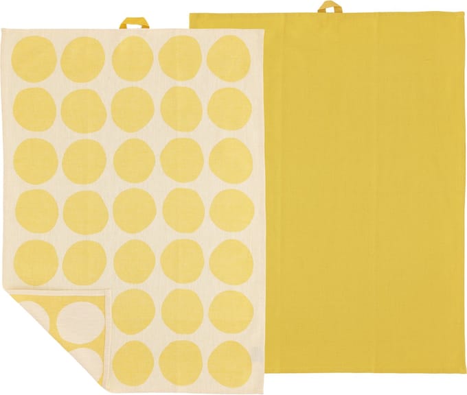 Södahl Bubbles Theedoek 50 x 70 cm 2 stuks Yellow
