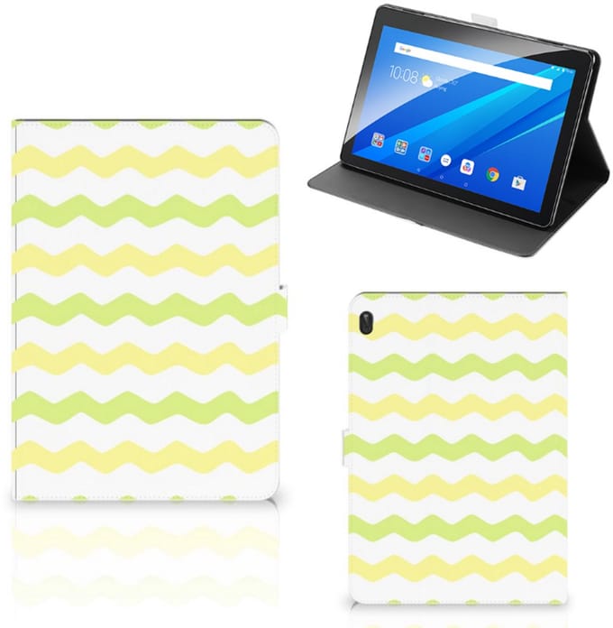 Lenovo Tab E10 Tablet Hoes Waves Yellow