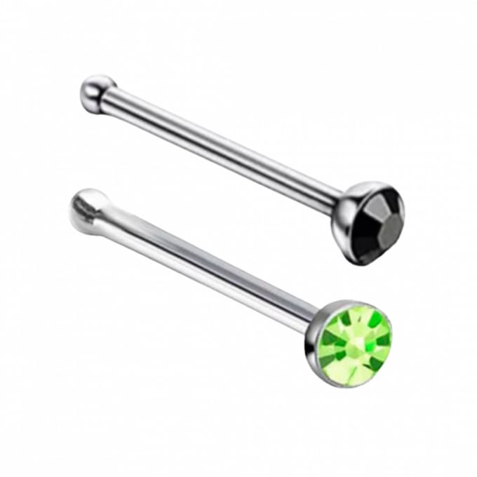 Set neusknopjes groen-zwart 2 mm - Charme Bijoux