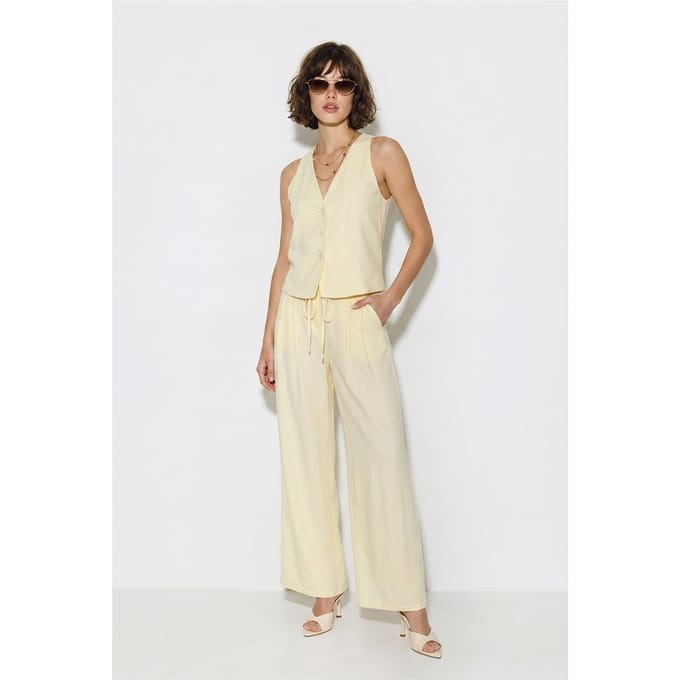 Katoenen Vest en Brede Pantalon Set
