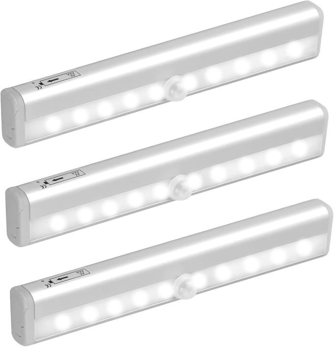 Set van 2 LED Bewegingssensor Kastverlichting met Magneetstrips - Draadloos en Batterijgevoed