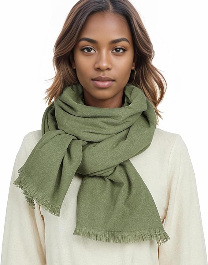 Dames Sjaal - Stola Pashmina - Feestelijke Gelegenheden - Elegant Winter Design - One Size - Groen