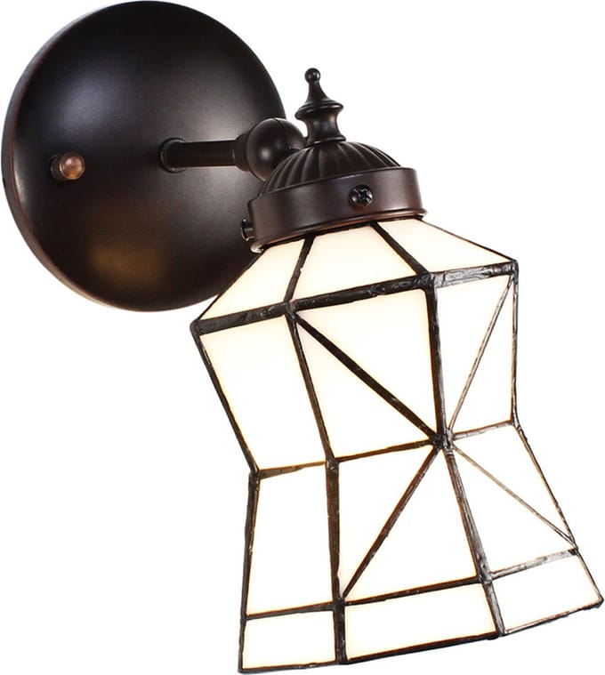 Lumilamp Wandlamp Tiffany 17x12x23 cm Wit Bruin Glas