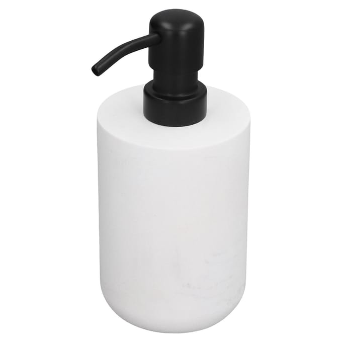 Distributeur de Savon Bec en Acier Inoxydable Pression Bouteille Distributrice de Lotion pour Salle de Bain Cuisine white