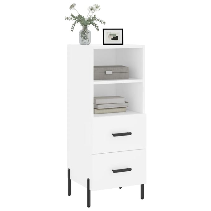 vidaXL - Dressoir - 34,5x34x90 - cm - bewerkt - hout - wit