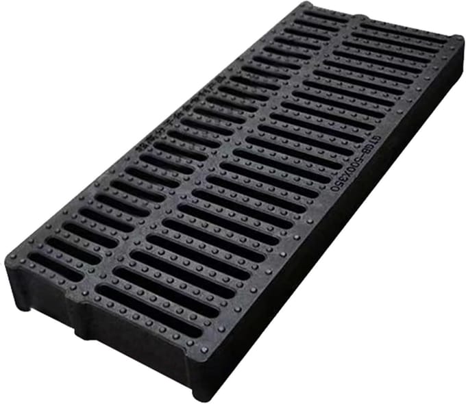 Kanaalafvoerrooster - Afdekrooster Riool - Efficiënte Drainage - Antislip Ontwerp - 250 x 500 mm - Zwart