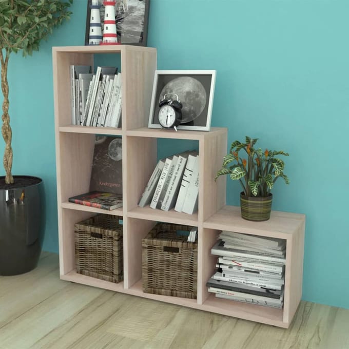 vidaXL - Boekenkast/presentatiemeubel - trapvormig - 107 - cm - eikenkleur