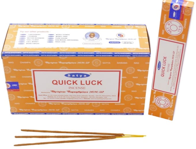 Satya - Quick Luck - wierookstokjes - 12 doosjes van 15 gram