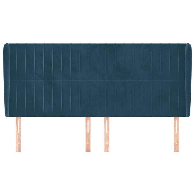 vidaXL - Hoofdbord - met - randen - 203x23x118/128 - cm - fluweel - donkerblauw