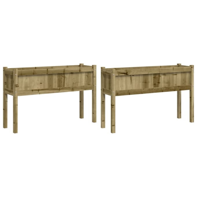 vidaXL - Plantenbakken - met - poten - 2 - st - cm - geïmpregneerd - hout