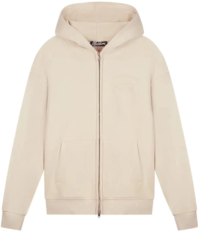 Malelions permanent vacation zip hoodie in de kleur ecru.
