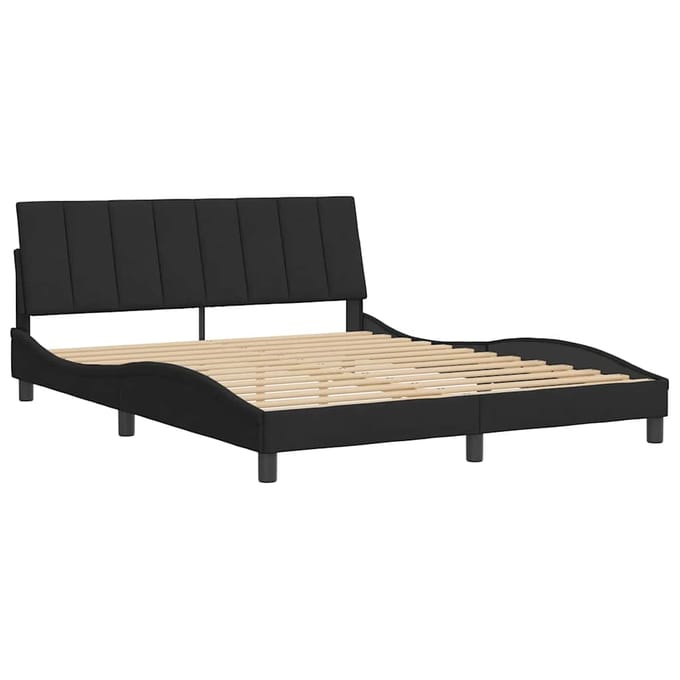 vidaXL - Bedframe - zonder - matras - "Hanko" - 160x200 - cm - fluweel - zwart