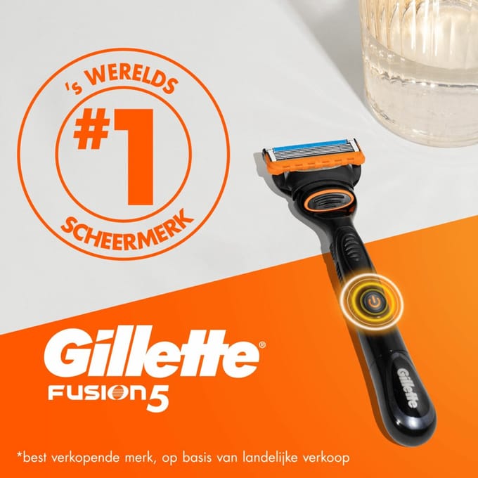 Gillette Scheermesjes Fusion 5 Power - 6 x 12 stuks - Voordeelverpakking