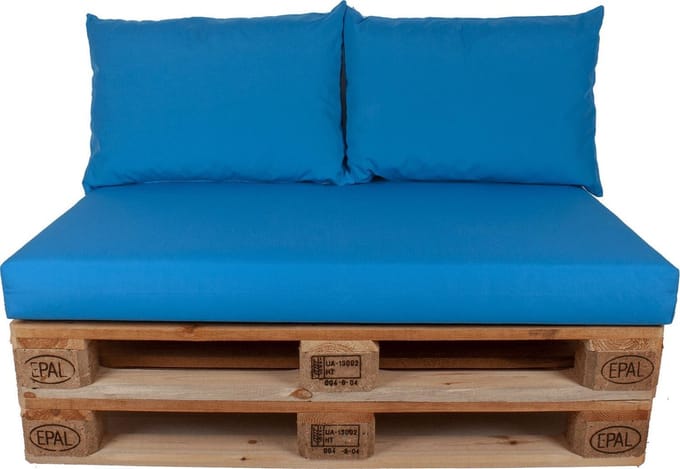 Palletkussen set plof Turquoise 120x80x10