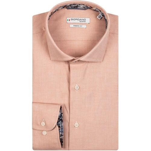 Giordano Overhemd Row Cutaway Soft Twill Licht Oranje / male