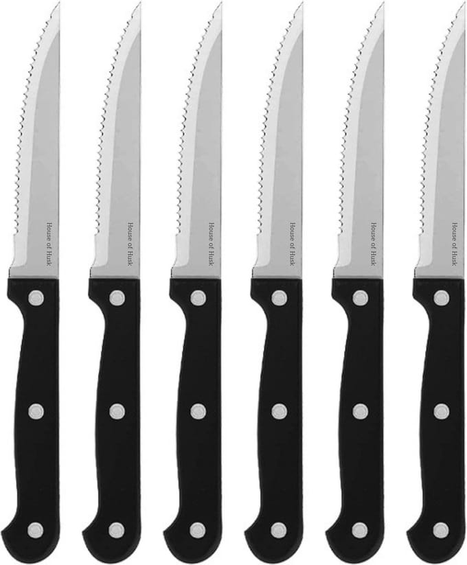 House of Husk 6 Stuks Steakmessen - Messenset -  RVS - 23cm - Zilver