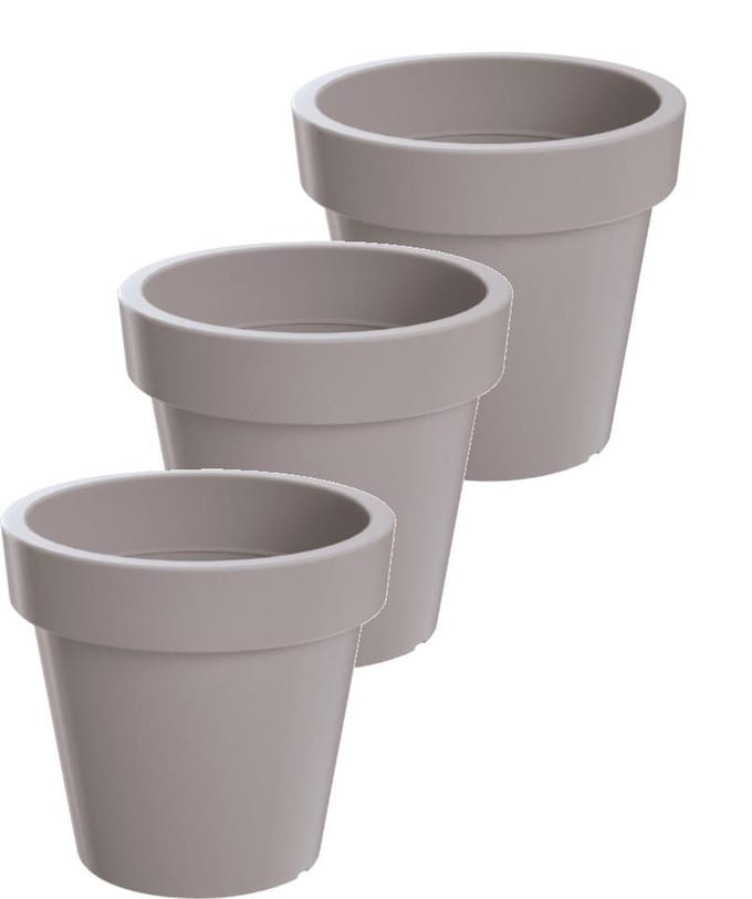 Bloempot Buiten Rond Lofly 13cm TAUPE Prosperplast / 3 STUKS ! /