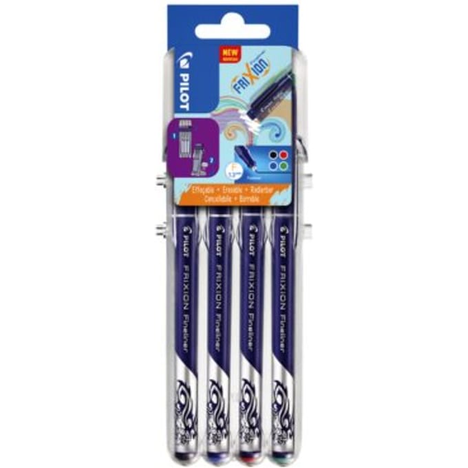 Pilot Frixion uitwisbare fineliner set - 4 stuks in diverse kleuren