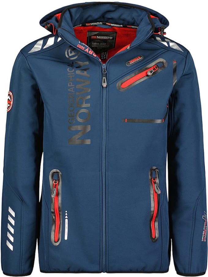 Geographical Norway Royaute Softshell Jas Donkerblauw/Rood - L