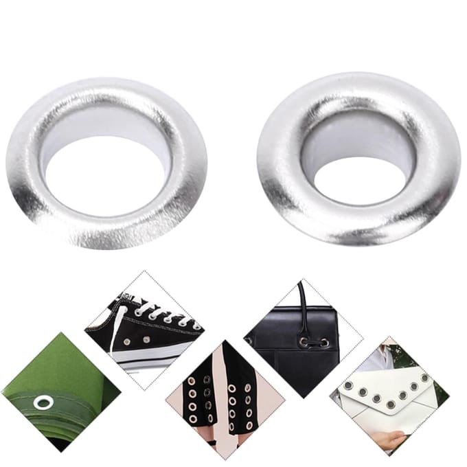 Lot de 100 œillets double face en laiton de 5 mm pour ceintures, chaussures, sacs, maroquinerie, argent doré