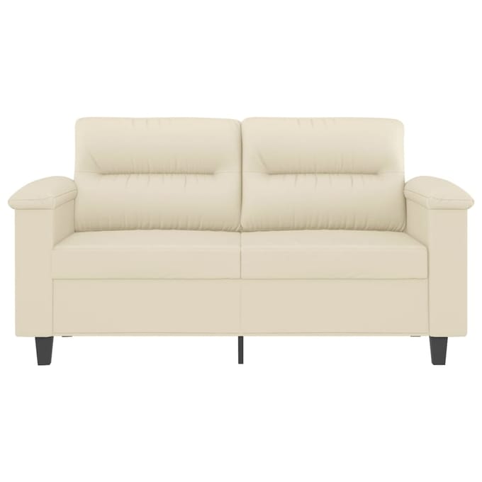 vidaXL - Tweezitsbank - 120 - cm - kunstleer - crèmekleurig