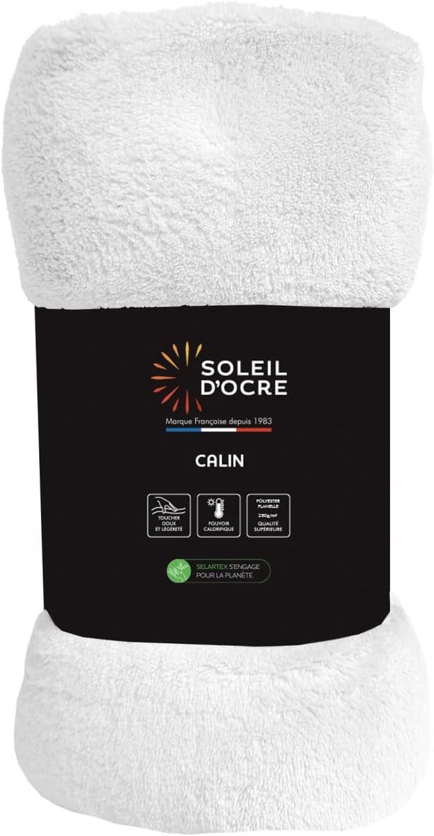 Flanellen deken - Zachte deken - Extra warmte - Dicht geweven - 220x240 cm - Wit