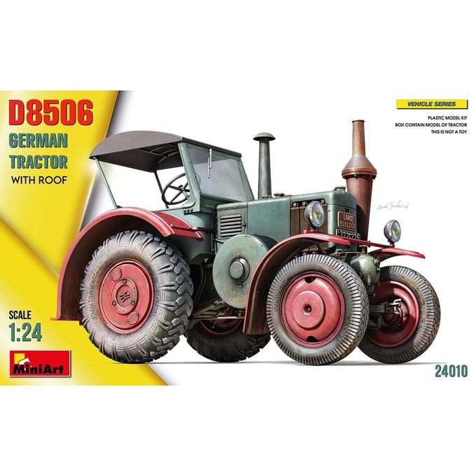 MiniArt Modelbouwpakket Landbouwvoertuigen - 24010 German Tractor D8506 with Roof Plastic - 1:24 - Modelbouw