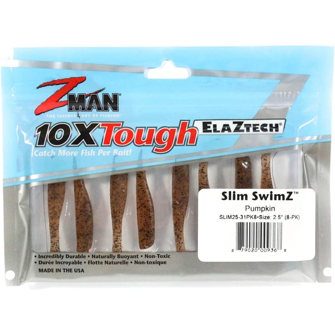 Zman Soft Lure Slim SwimZ 2,5 Inch 8/Pack Pompoen (9368)