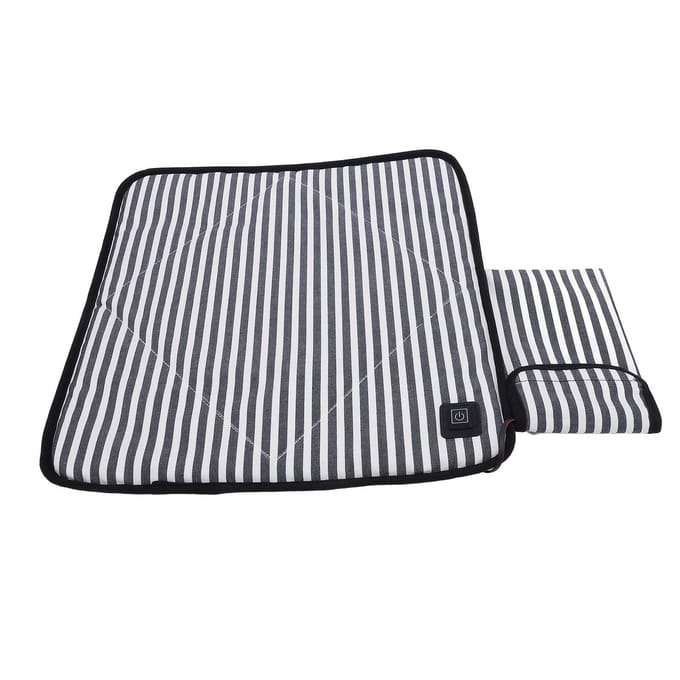 Coussin de siège chauffant portable en toile USB Chauffage réglable Coussin de siège de stade pour camping en extérieur jaune