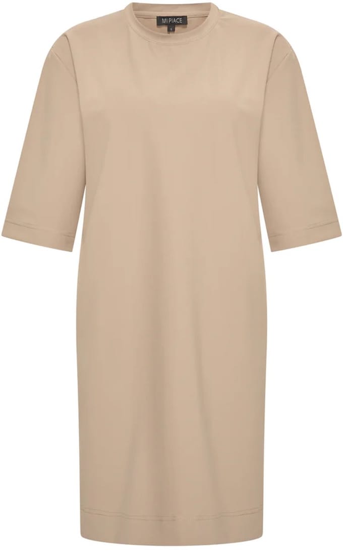 MI PIACE - Bonded Travel Jurk Midi 202682 Latte - Maat : XS