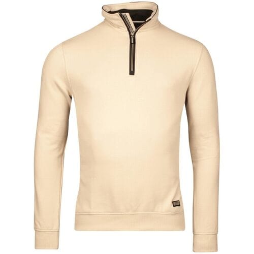 Baileys Trui Sweatshirt Half Zip Uni Color Subtle Honeycomb Texture Kitt / male