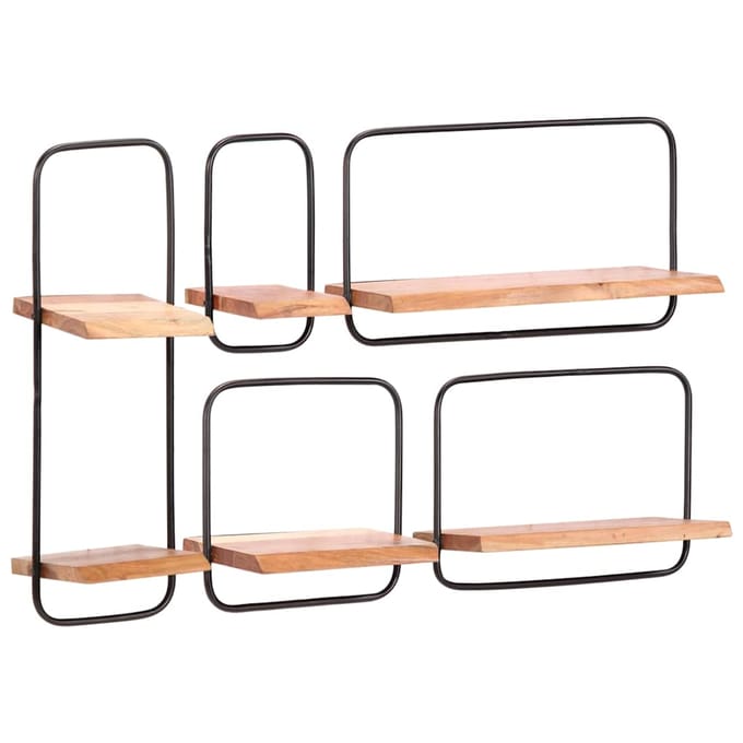 vidaXL - Wandplanken - 5 - stuks - massief - acaciahout