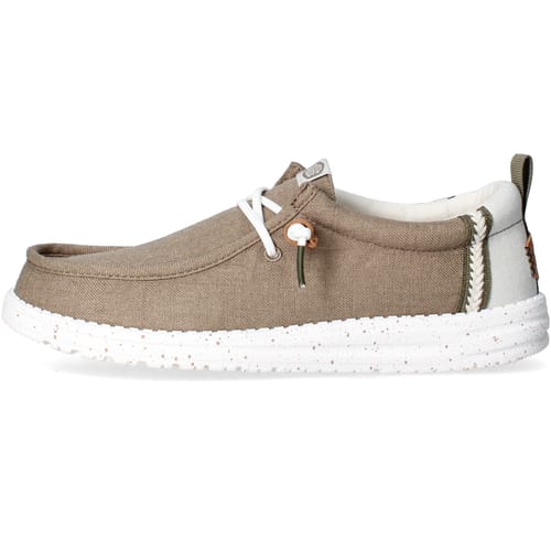 HEYDUDE - Wally Craft Linen Heren Instappers Timber/Silver Birch - Maat 44