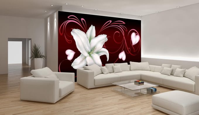 Lily Heart Abstract Photo Wallcovering