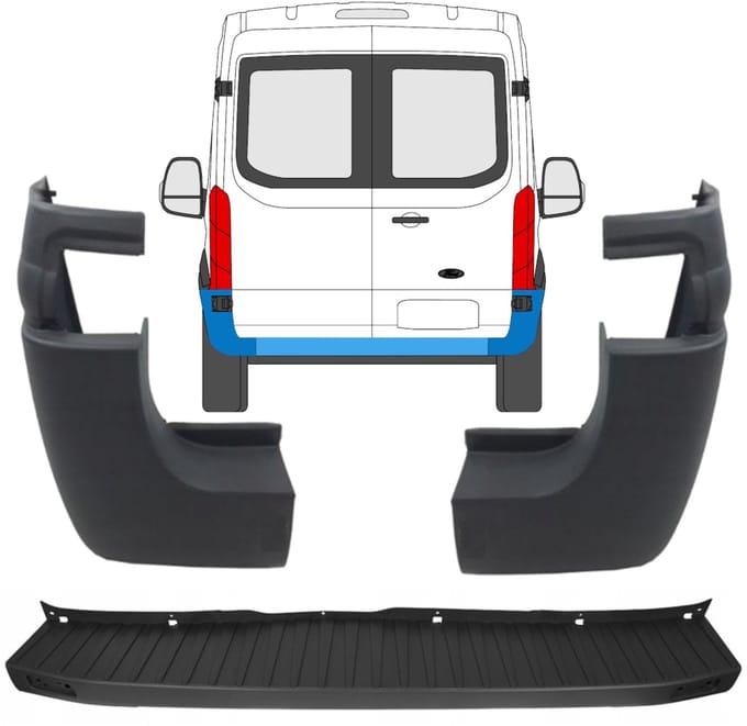 Achterbumper hoek voor Ford Transit 2014- / Set