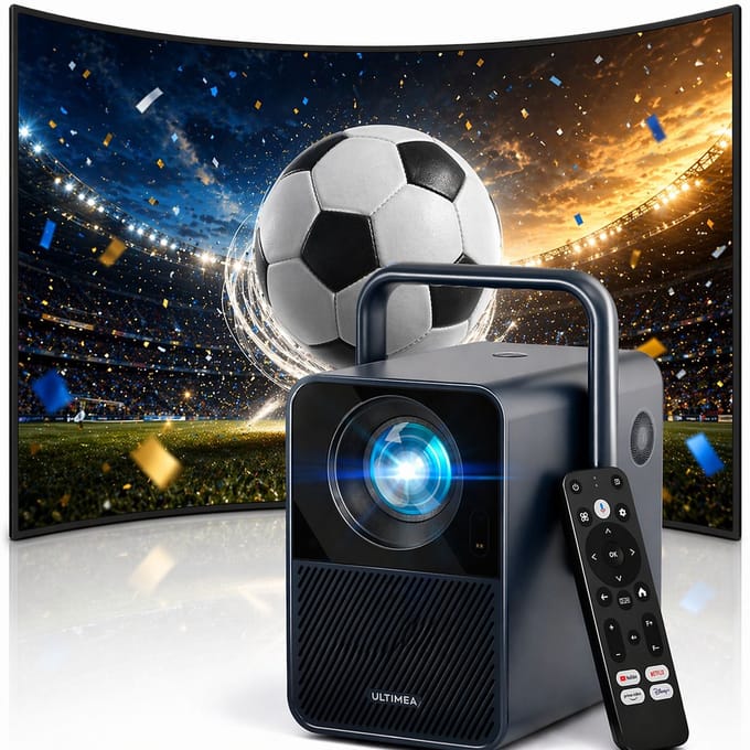 ULTIMEA Beamer 4k, Android TV 11.0, 1000 ANSI-lumen, projector, 30W Luidspreker, Dolby Audio, beamer voor buiten, Poseidon E40