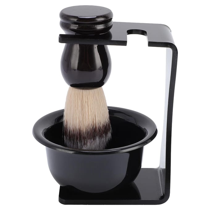 Heren Scheerkwast Set Draagbare Scheerkwast Scheerkom Houder Standaard Set voor Reizen black