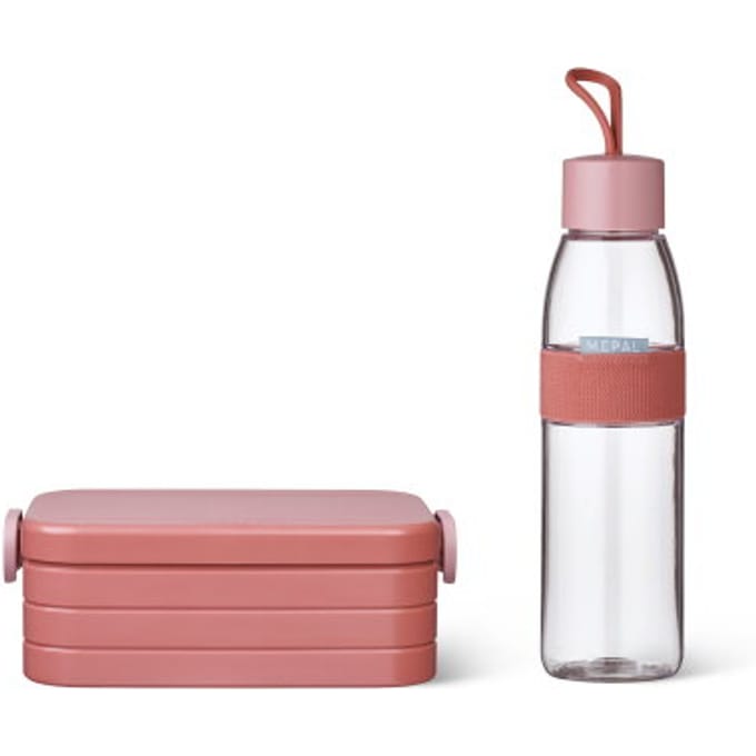 Mepal Lunchbox midi met Waterfles 500 ml - Broodtrommel - 4 boterhammen - Vivid mauve