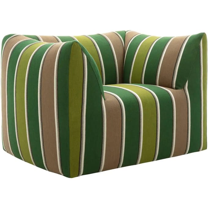 B&B Italia Le Bambole Bambola fauteuil outdoor - Lima Stripe Green